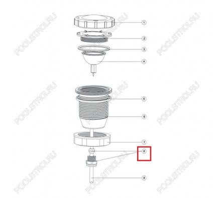 Зажимная муфта кабеля Aquaviva для прожектора UL/LED- P50